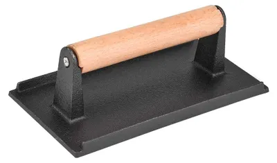 Gusseisen-Steakgewicht mit Holzgriff, 20,5 cm, 1096 g