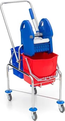 Produktbild von Wisch-Star extrahoher Doppelfahrwagen Doppelfahreimer aus Chrom