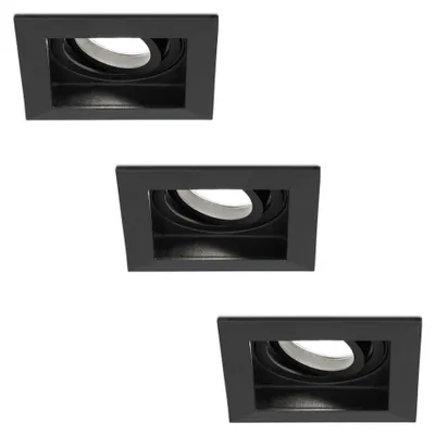 Produktbild von hoftronic LED Einbaustrahler 3x 4W 345lm 6500K Schwarz IP20 Dimmbar Schwenkbar