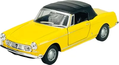 Zdjęcie produktu dla Welly Old Timer Peugeot 404 Cabriolet z dachem Żółty  1:34-1:39 Model z odlewu metalowego Nowość w pudełku 43604