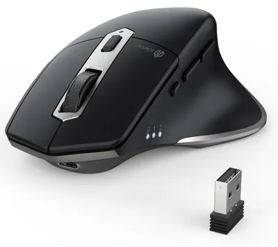 Produktbild von iClever MD172 Bluetooth Maus Kabellos, Ergonomische Maus, Silber/Schwarz