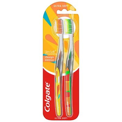 Produktbild von Szczoteczka do zębów Colgate Slim Soft Advanced Design Edition, Ultra Soft, opakowanie 2 szt