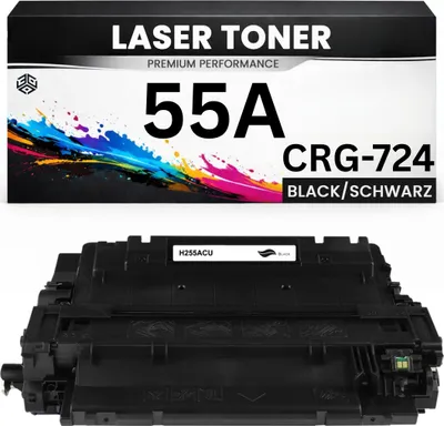 Produktbild von Toner 55A für HP Schwarz Tonerkartusche wie Original CE255A / CRG-724 LaserJet Enterprise 500 MFP M525dn/525/521dn/521dw P3016/3015/3015dn flow M525f