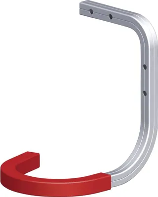 Produktbild von alfer Wand- und Decken-Fahrradhaken, gummiert 150 x 150 x 120 mm rot gummie