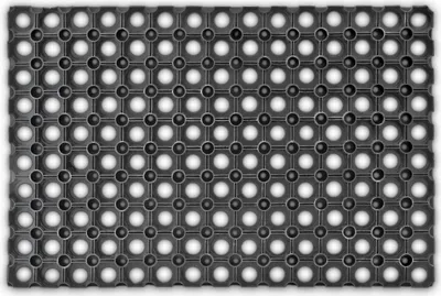 Produktbild von Relaxdays Fußmatte Gummi 60x40 cm Schwarz, Rechteckig, Rutschfest, Robust, Zuschneidbar, Pflegeleicht, Noppen-Profil, Schmutzfangend, Wasserdurchlässig, für Innen- & Außenbereich, hoher Durchgangsverkehr, alle Untergründe