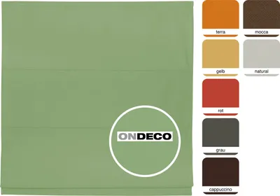Produktbild von Raffrollo Faltrollo Rollo für Tür und Fester innen Sichtschutz Blickdicht Farbe: Grün, Größe: 120x175 cm