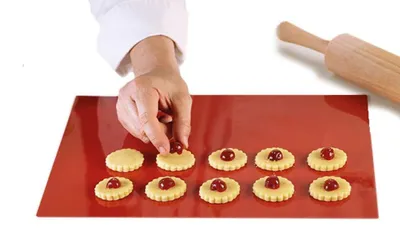 Zdjęcie produktu dla Silikomart 23.001.00.0062, Mata do pieczenia, Prostokątny, Silikon, Czerwony, 1 szt., 400 mm