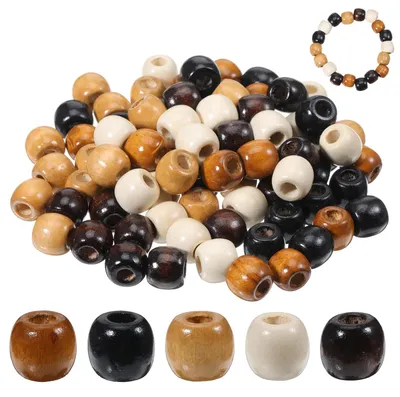 Holzperlen 12 mm, 200 Stück, zum Auffädeln, Bastelperlen