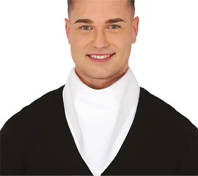 Immagine prodotto di Accessorio di Carnevale Bandana elegante Bianca Sciarpa elegante per costumi Design festivo Accessorio di Carnevale Aggiunta elegante al costume Look moderno, Colore: Bianco
