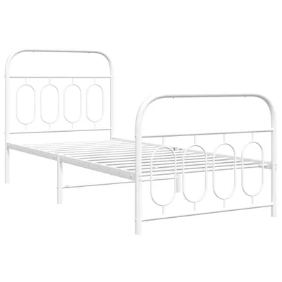 Produktbild von "2026 MODERNE"Bettgestell Stylishces - Einzelbett/Jugendbett mit Lattenrost - mit Kopf- und Fußteil Metall Weiß 80x200cm - Klassische Betten NeuMöbel394573