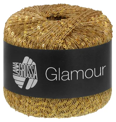 Produktbild von Lana Grossa GLAMOUR 25 g Beilaufgarn mit Pailletten für funkelnde Akzente 115 m Farbe 019 - Gold