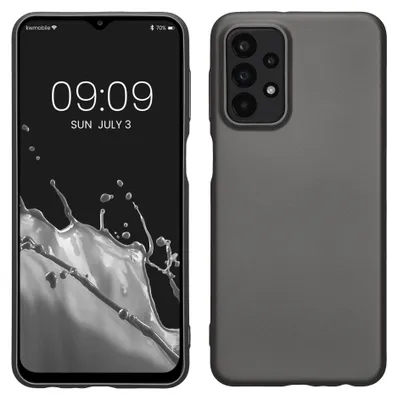 Produktbild von kwmobile Handyhülle für Samsung Galaxy A23 4G / 5G Hülle - Silikon Case metallisch schimmernd - Schutzhülle Cover - Metallic Grau