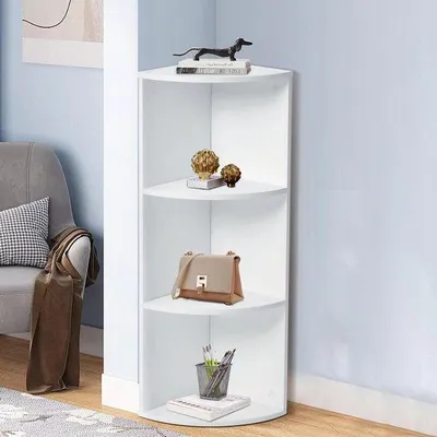 Produktbild von Ibenzoa® Weißes multifunktionales Eckregal 3 Fächer, 29 x 24 cm, E1-Holz mit Melaminfurnier – Wandregal für Wohnzimmer, Küche, Flur & Büro