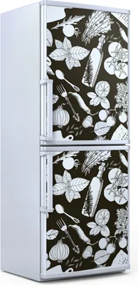 Produktbild von Kühlschrankdekoration  60x180 cm  Aufkleber auf dem Kühlschrank - Vegetarisch gesund essen
