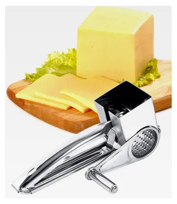 Produktbild von Käsereibe aus Edelstahl, manueller Käseschredder für Parmesankäse, handgehaltene Küchenreibe mit Handkurbel