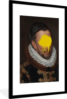 Produktbild von MuchoWow® MuchoWow® Gerahmtes Poster Wilhelm von Oranien - Adriaen Thomasz - Gelb 60x90 cm - Poster mit zchwarzem Bilderrahmen - Dekoration - Wandposter Wohnzimmer - Hochwertig