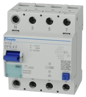 Produktbild von DOEP Fi-Schutzschalter DFS4-063-4/0,03-F Mischfrequenzsens. Typ F 09144820