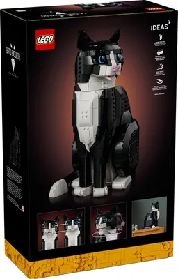 Produktbild von LEGO® Ideas Schwarz-weiße Katze Niedliche schwarz-weiße Katzenfigur mit realistischen Details - 21349 Teile 1710
