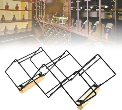 Obrázek produktu pro Stojan na víno se skleněnými policemi, kuchyňský bar, nerezová ocel, volně stojící