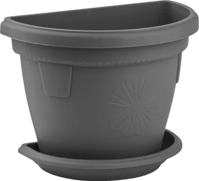 Produktbild von Wand Pflanzkübel mit Untersetzer 2,4L Anthrazit