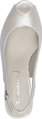 Produktbild von Tamaris Damen Pumps Slingback Peeptoe High Heel 1-29619-42, Größe:39 EU, Farbe:Weiß