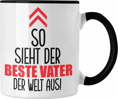 Produktbild von Trendation - Vater Tasse Geschenk Lustiger Spruch So Sieht Der Beste Papa Der Welt Aus Geschenkidee Geburtstag Vatertag (Schwarz)