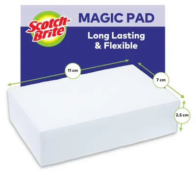 Produktbild von Scotch-Brite Magic Pad Schwamm Schmutzradierer 12 Stück, nur mit Wasser