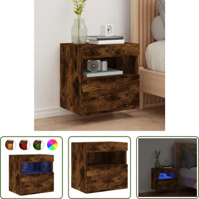 Produktbild von The Living Store TV-Wandschrank mit LED-Leuchten Räuchereiche 40x30x40 cm