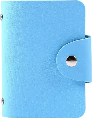 Image de Porte-cartes de crédit en cuirPolyuréthaneavec pochette pour 24 cartes (bleu)
