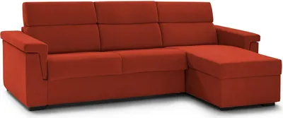 Immagine prodotto di Ganzaria - Divano Letto con Penisola, 285x160 cm Arancione, Sfoderabile  Italy