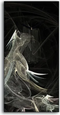 Produktbild von Leinwand Wanduhr Wandkunst Uhr Quarz 30x60 digitales fraktales Kunst - schwarze Hände