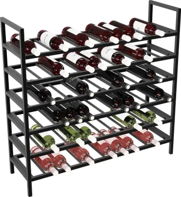 Produktbild von MetaloPro Weinregal Jerez – Schwarzes Metallregal Für 72 Weinflaschen, Robustes Design, Ideal Für Küche, Keller Oder Bar – 95×100×30cm