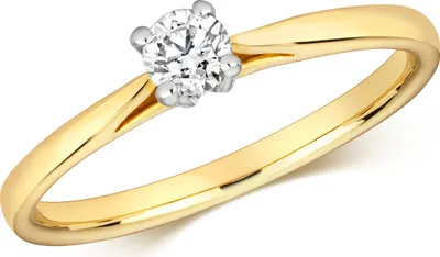 Produktbild von Funkelndes Feuer 9 Karat (375) Gold Damen - Diamant Solitärring Brillant-Schliff 0.25 Karat H - I1, 53 (16.9); TRS320449KYRSM