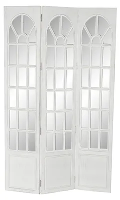 Paravent 3-teilig, 112x2x183 cm, weiß, Mangoholz