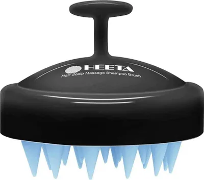 Image de Brosse de massage du cuir chevelu HEETA pour cheveux secs et mouillés, noir