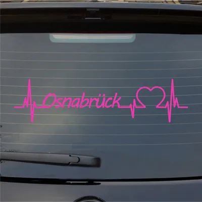 Produktbild von Heckscheibenaufkleber Osnabrück Herzschlag Puls Stadt Liebe 55x14 cm Pink Auto Aufkleber Sticker