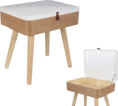 Obrázek produktu pro Noční stolek Elin BÍLÁ | PŘÍRODNÍ