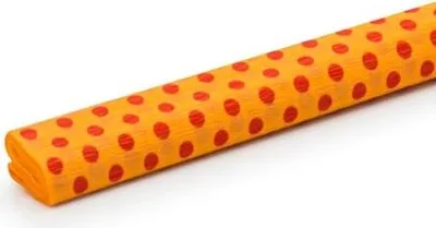 Image de Papier orange froissé à pois rouges