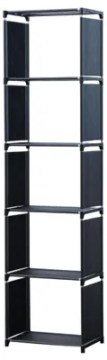 Zdjęcie produktu dla Herzberg 5-warstwowy wielofunkcyjny regał na książki i regał do przechowywania - 42x153cm szary