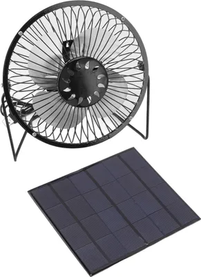 Obrázok produktu pre Mini solárny ventilátor 6V 3,5W USB solárne napájanie čierny polysilikónový materiál prenosný solárny panel ventilátor pre piknik rybárčenie