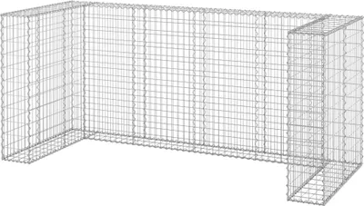 Image de vidaXL Mur en gabion pour poubelles Acier galvanisé 254x100x110 cm