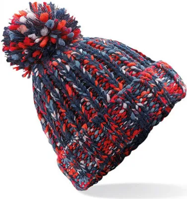 Obrázek produktu pro Beechfield B487 | Dámská čepice Twister Pom Pom - Barva: Campfire Twist - Velikost: Jedna velikost