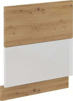Produktbild von Frontblende für integrierten Geschirrspüler 60 cm Eiche Artisan + Weiß Hochglanz