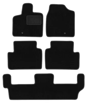 Obrázok produktu pre Velúrové autokoberce pre: Volkswagen Routan 2008-2015 (7 miest) – sada 4 ks, čierne, na mieru – Wielganizator LUX