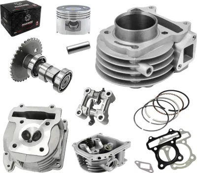 Immagine prodotto di Cilindro e testata Moretti 80cc per scooter Huragan 5 con motore orizzontale