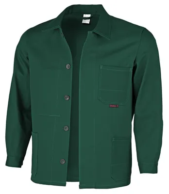 Produktbild von Qualitex Arbeitsjacke - lange favorit-Werkstattjacke aus reiner Baumwolle (Bundjacke BW 320 g) - in Farbe: grün - Herren: 48 - Damen: 42