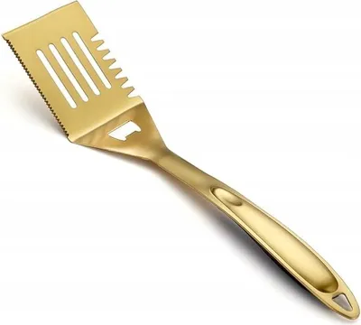 Zdjęcie produktu dla Szpatułka kuchenna metalowa do grilla 37,5 cm złota