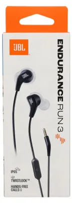 Obrázok produktu pre JBL Endurance Run 3, Kábel, 20 - 20000 Hz, Športy, Slúchadlá s mikrofónom, Čierna