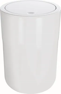 Produktbild von Spirella Design Kosmetikeimer "Cocco" mit Extra Ring für Müllbeutel Treteimer Schwingdeckeleimer Abfallbehälter mit Schwingdeckel 5 Liter (ØxH): 19 x 26 cm Weiß