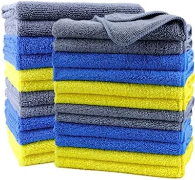 Produktbild von PromoHome® Premium Mikrofasertücher Set - 24 Stück - 40x40 cm - Super Saugfähig - Geeignet für Auto, Haus und Büro - Mehrfarbig